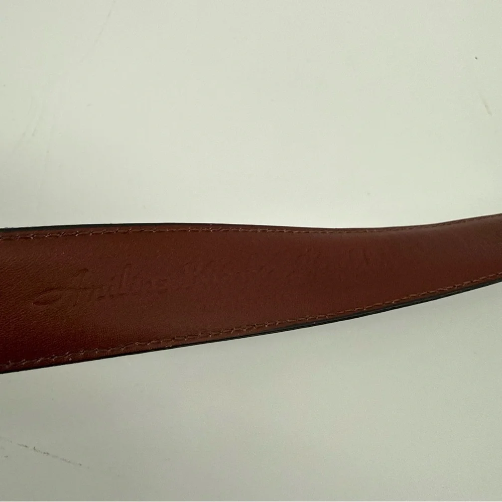 Aniline Kipskin Shoulders Black Leather Belt Mens Classic Size 40